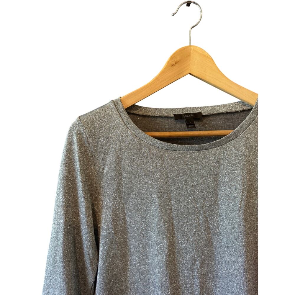 J.Crew | Silver Sparkle Bell Sleeve Knit Top | Size Small - Picture 4 of 8
